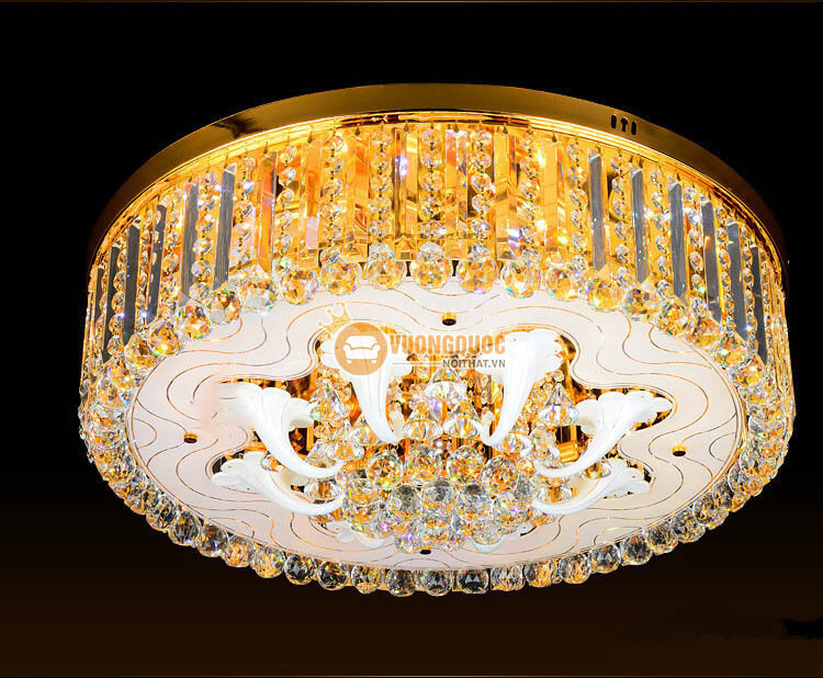 Đèn ốp trần pha lê họa tiết tinh xảo CM251-8